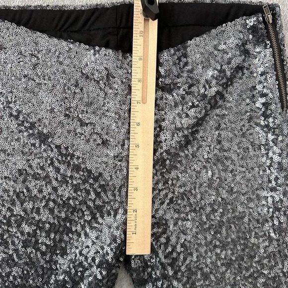 Bardot‎ Sequin Pants Medium Silver Leggings Party Sparkly Going Out Whimsy Chic - Picture 10 of 11